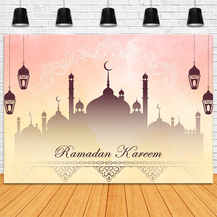 Ramadan Backdrops Elegant Lanterns Mosque Backdrop UK XY2-107