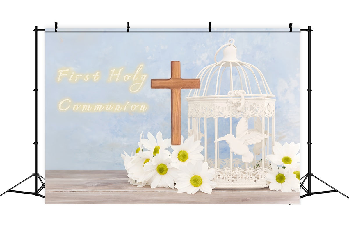 Baptism Backdrops Elegant White Birdcage Floral Backdrop UK XY2-116