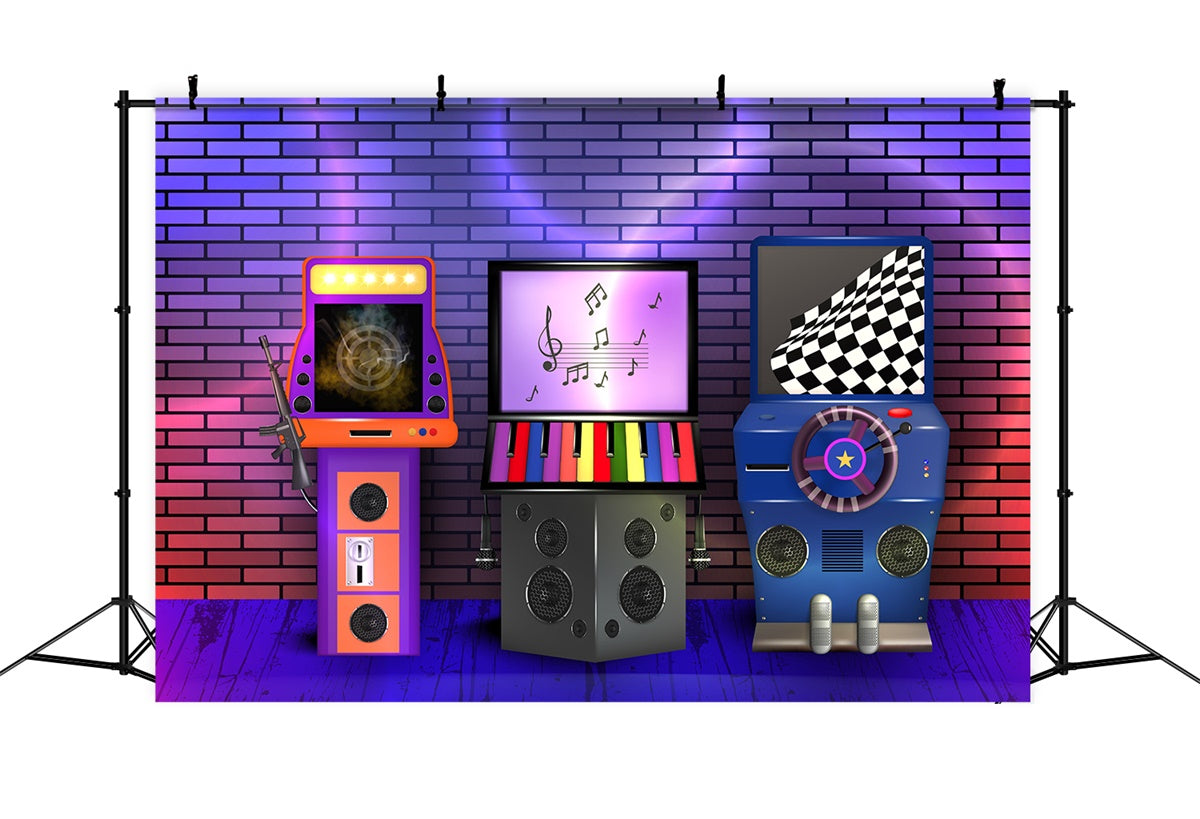 Dance Backdrop Colorful Music Game Arcade Backdrop UK XY2-121