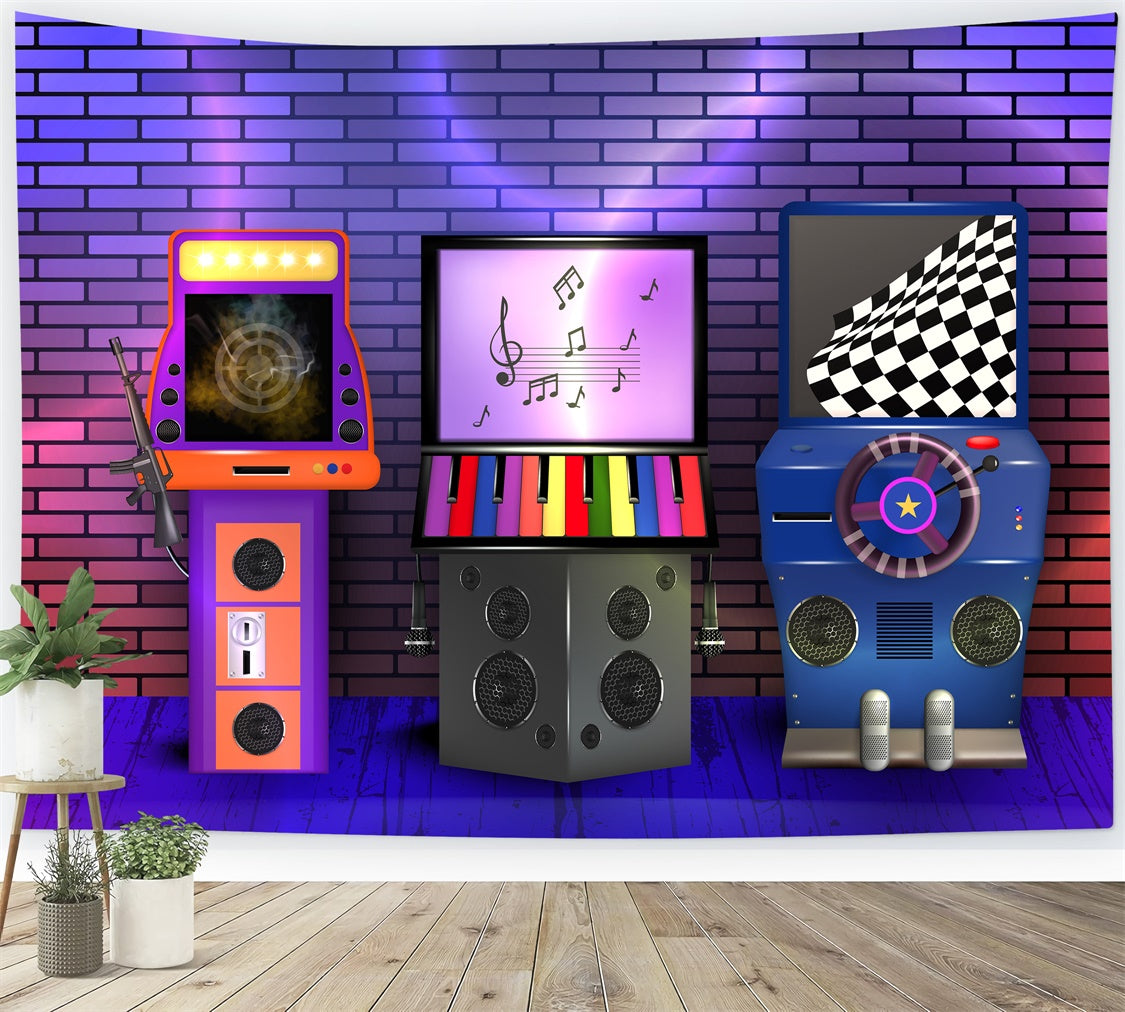 Dance Backdrop Colorful Music Game Arcade Backdrop UK XY2-121