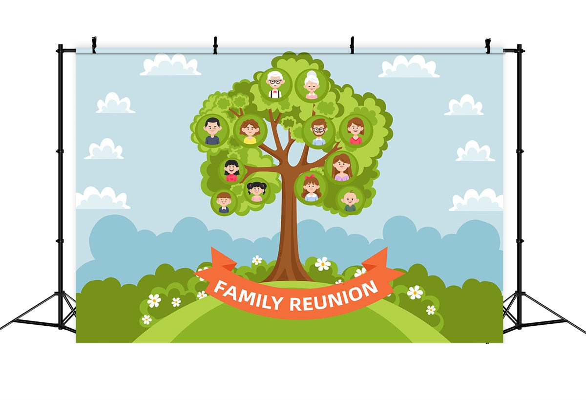 Backdrop Family Reunion Family Heritage Tree Celebration Backdrop UK XY2-123