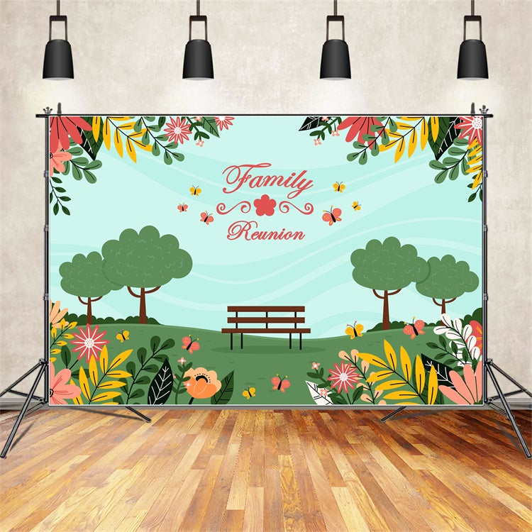 Family Reunion Photo Backdrop Serene Park Family Gathering Backdrop UK XY2-124