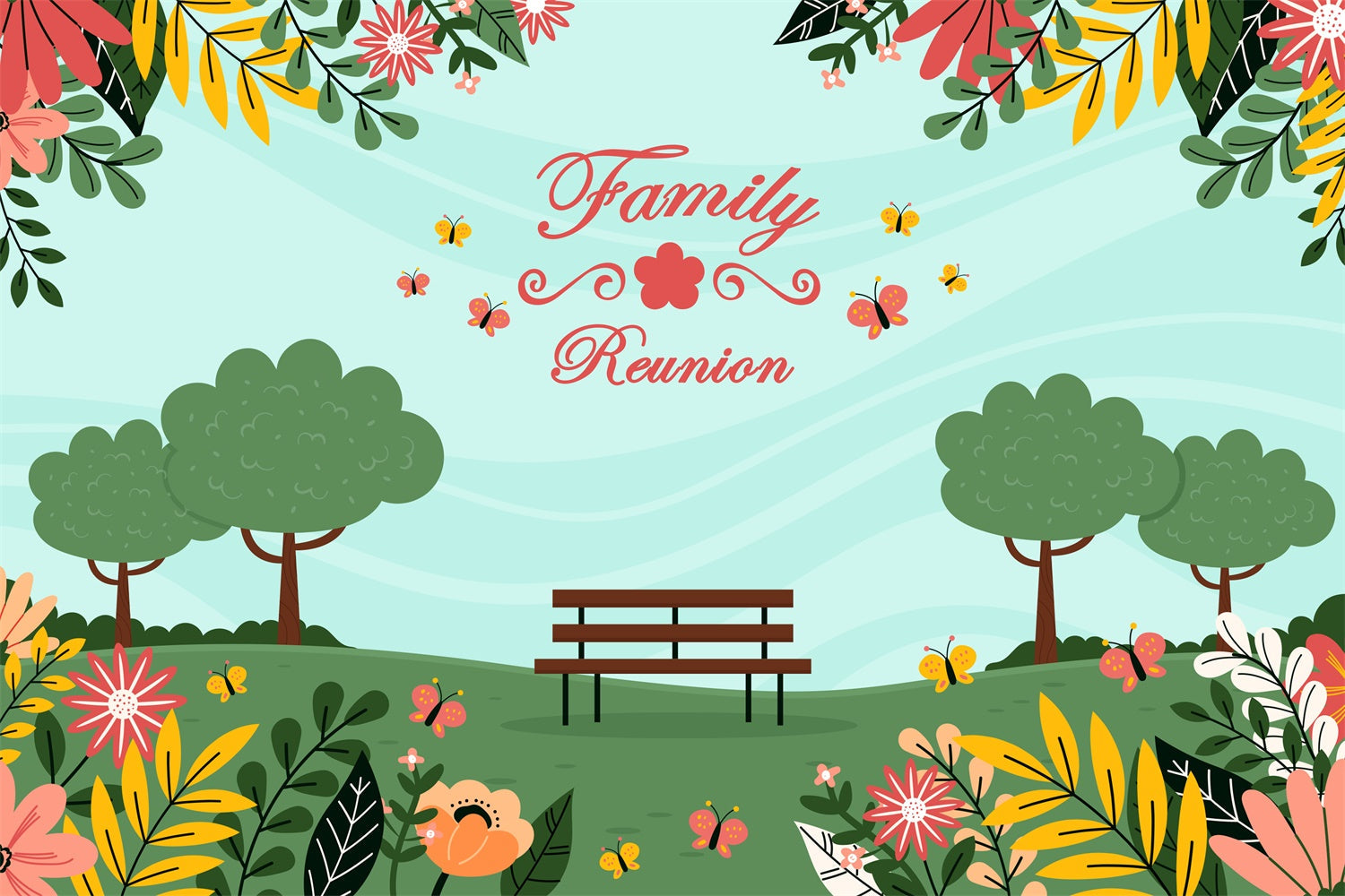 Family Reunion Photo Backdrop Serene Park Family Gathering Backdrop UK XY2-124