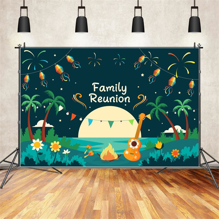 Family Reunion Backdrop Ideas Starry Sky Beach Reunion Backdrop UK XY2-126