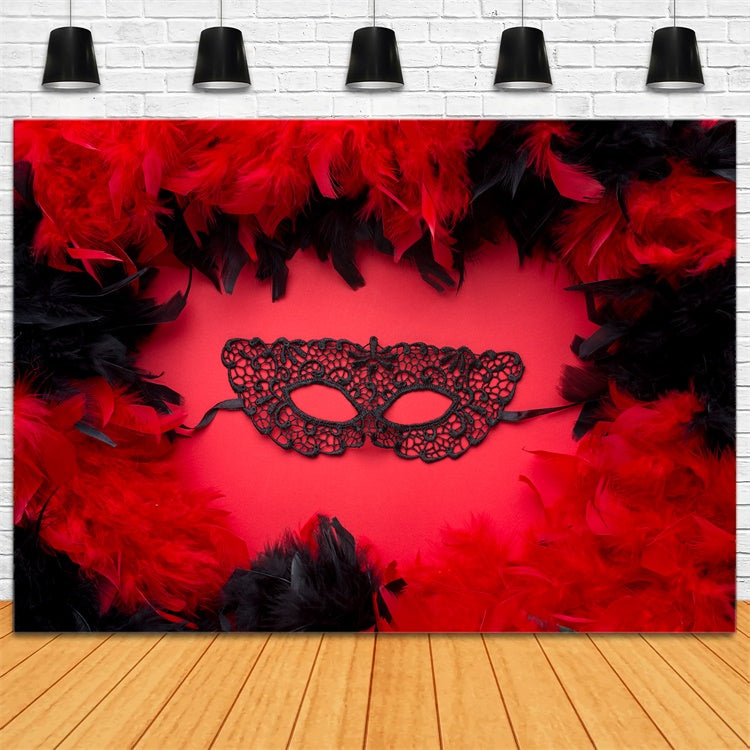 Masquerade Backdrop Ideas Elegant Lace Black Mask Party Backdrop UK XY2-136