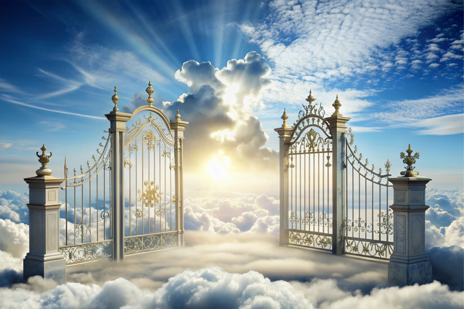 Memorial Backdrop Ideas Divine Light Paradise Gate Backdrop UK XY2-141