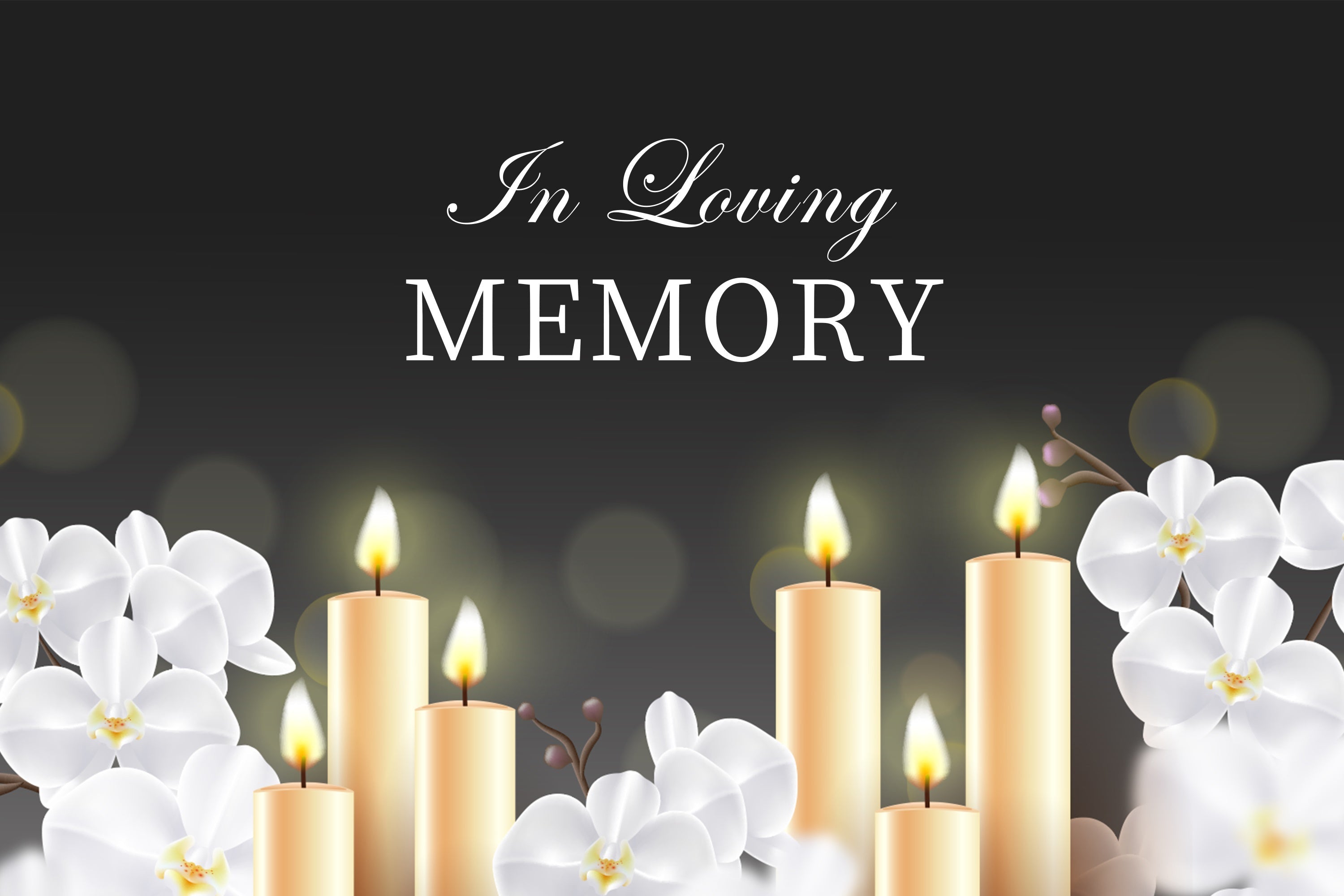 Memorial Backdrops White Orchids Candle Tribute Backdrop UK XY2-147