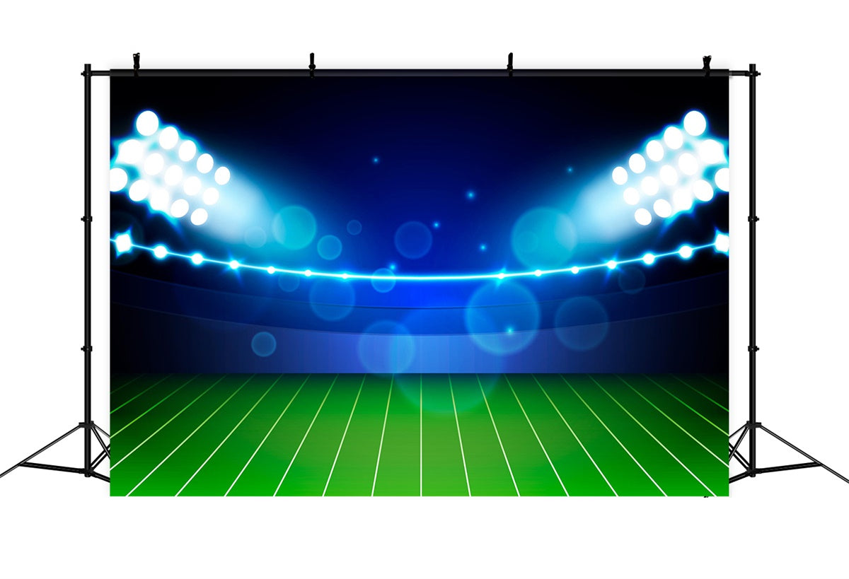 Sports Stadium Backdrop Glowing Stadium Night Lights Backdrop UK XY2-154