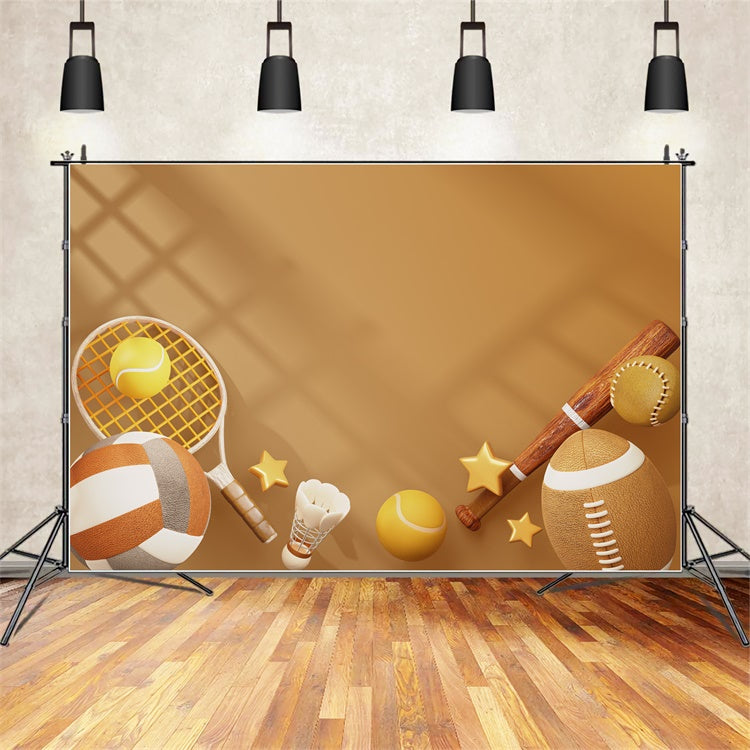 Sports Photo Backdrop Classic Ball Games Equipment Backdrop UK XY2-155