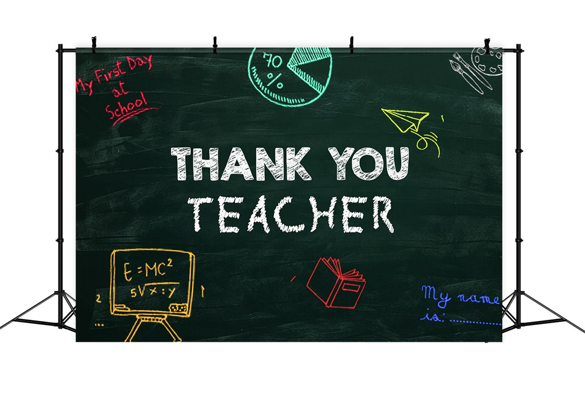 Thank You Backdrop Chalkboard Teacher Appreciation Backdrop UK XY2-159