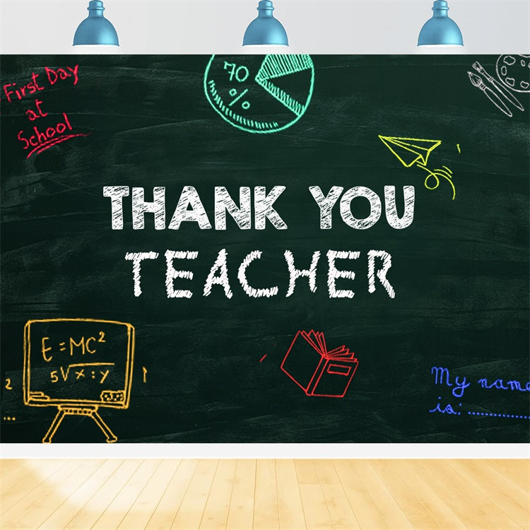 Thank You Backdrop Chalkboard Teacher Appreciation Backdrop UK XY2-159