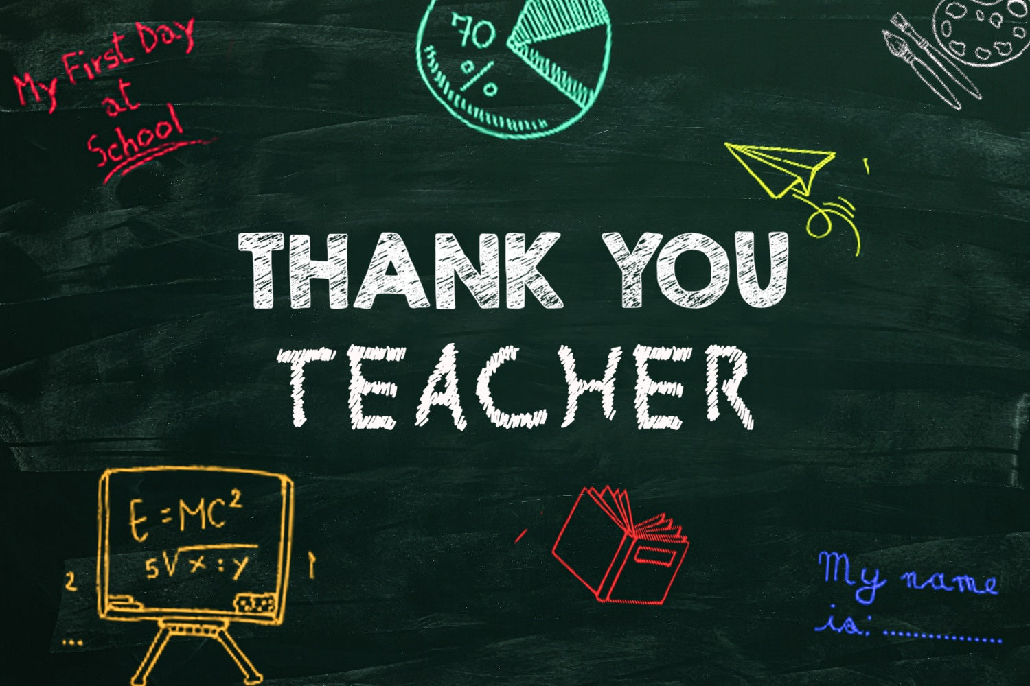 Thank You Backdrop Chalkboard Teacher Appreciation Backdrop UK XY2-159