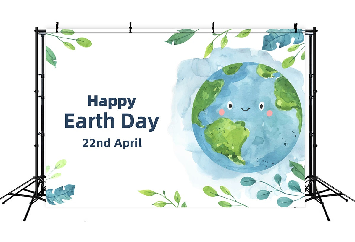 Happy Earth Day Backdrop Eco Celebration Cartoon Backdrop UK XY2-17