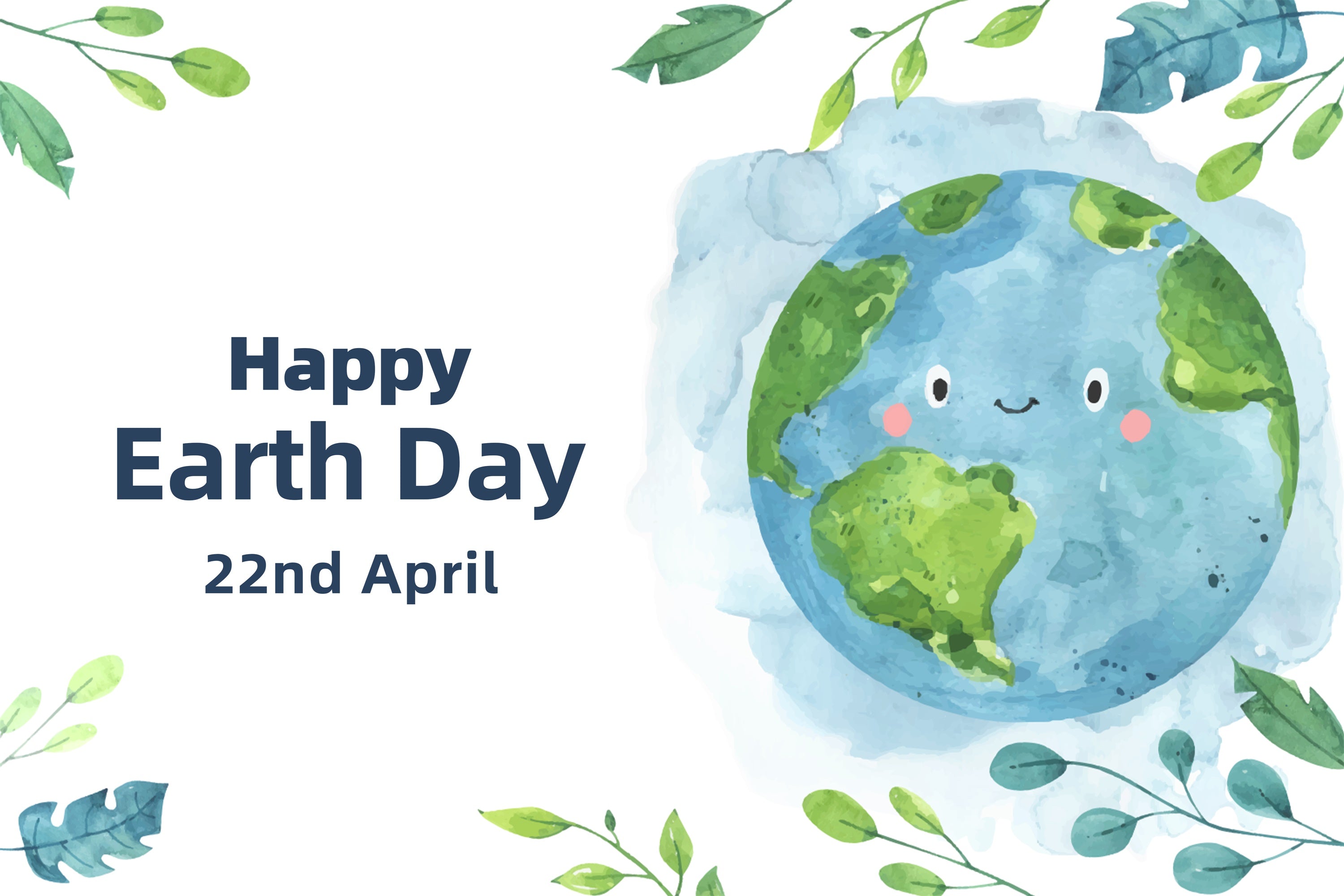 Happy Earth Day Backdrop Eco Celebration Cartoon Backdrop UK XY2-17