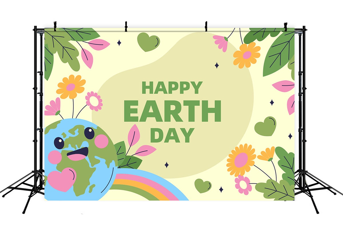 Happy Earth Day Backdrop Cute Eco-Friendly Party Backdrop UK XY2-18