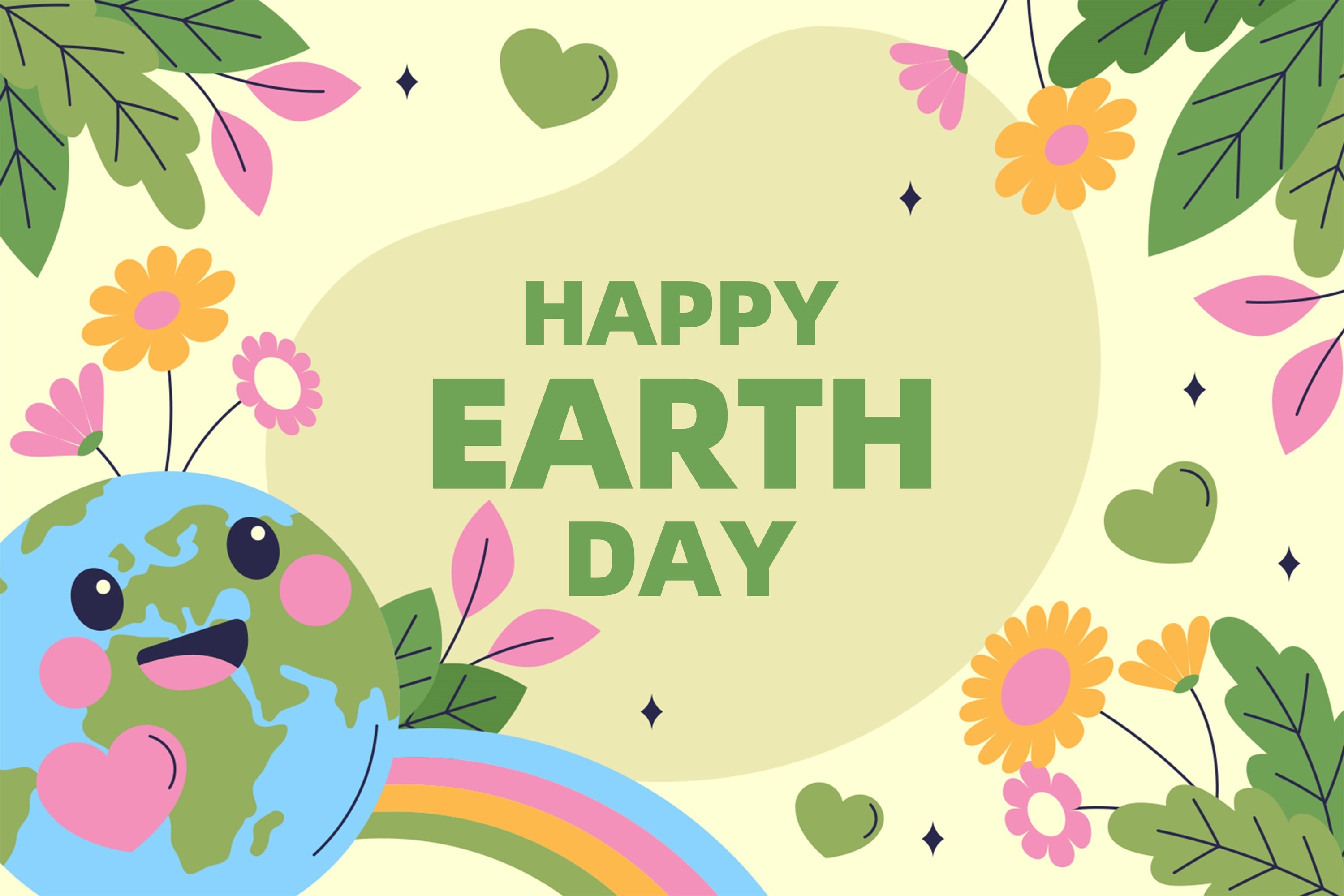 Happy Earth Day Backdrop Cute Eco-Friendly Party Backdrop UK XY2-18