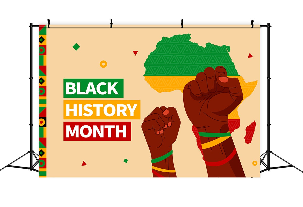 Black History Month Photo Backdrop Raised Fists Celebration Backdrop UK XY2-3