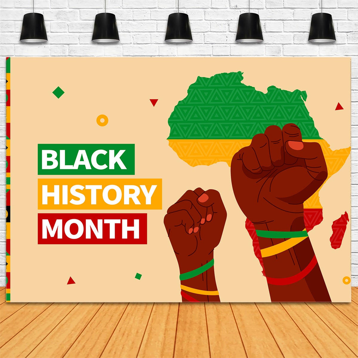 Black History Month Photo Backdrop Raised Fists Celebration Backdrop UK XY2-3