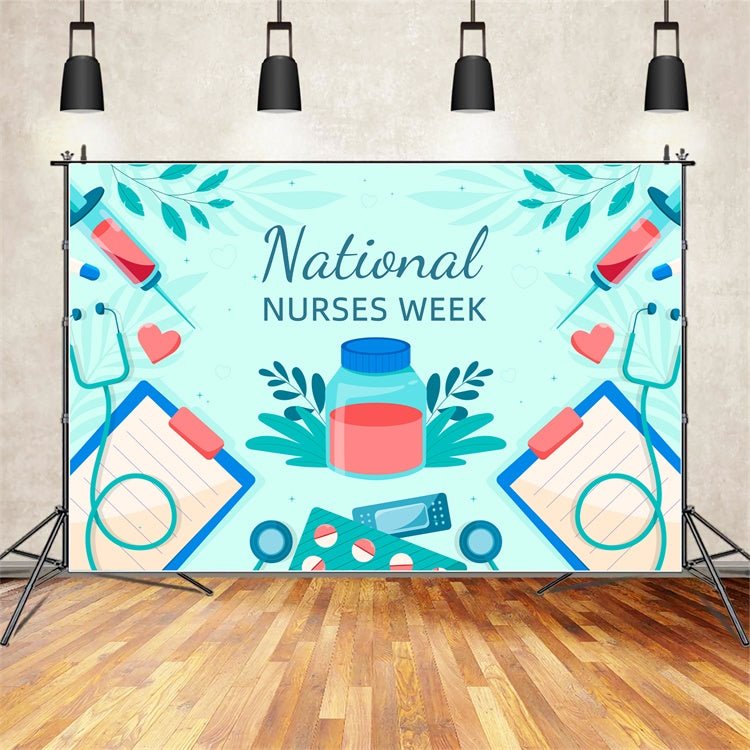 National Nurses Day Backdrop Heartfelt Medical Celebration Backdrop UK XY2-44