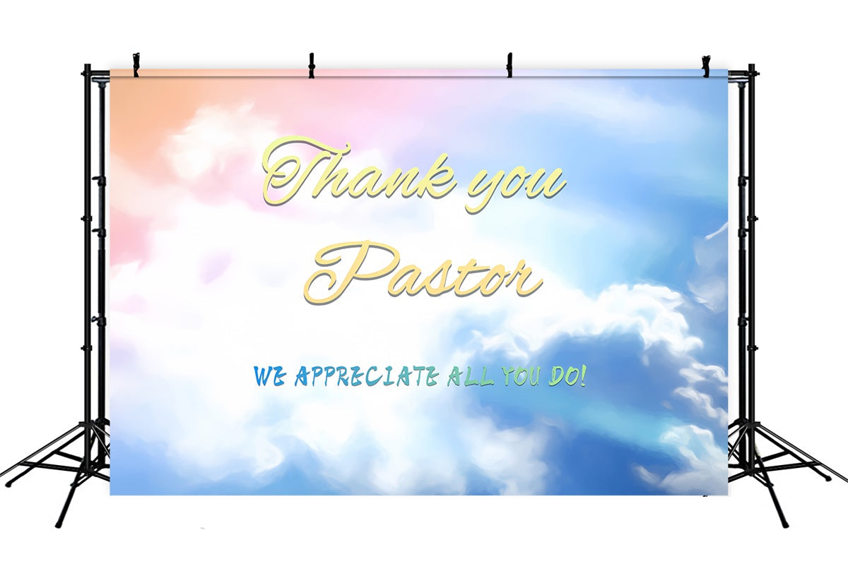 Backdrop For Pastor Appreciation Soft Pastel Dreamy Sky Backdrop UK XY2-45