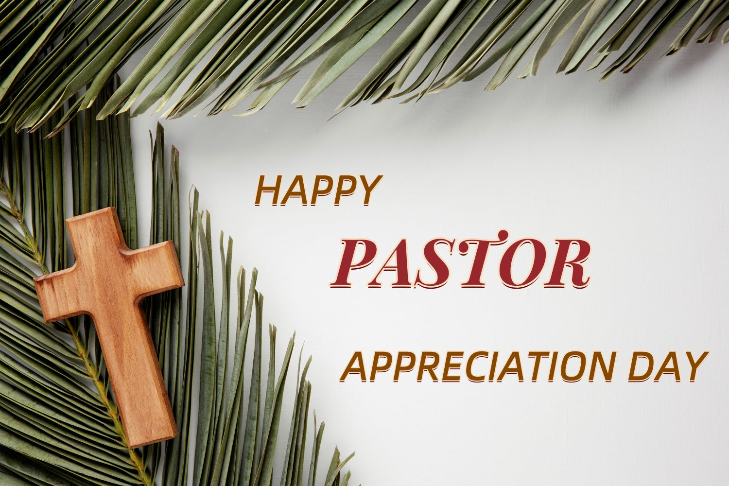 Backdrop For Pastor Appreciation Spiritual Lush Palm Cross Backdrop UK XY2-46