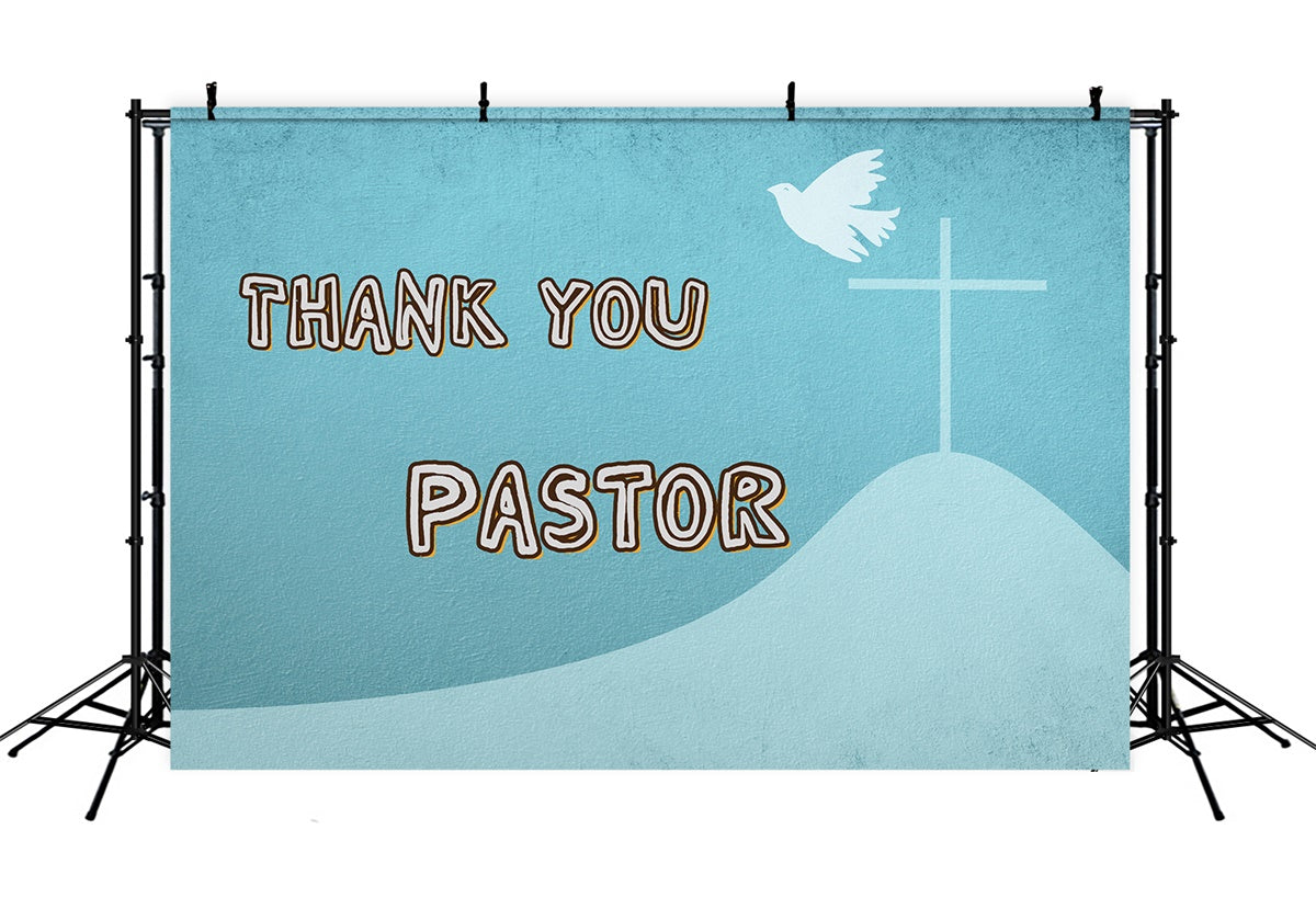 Pastor Appreciation Backdrop Hopeful Sky Cross Silhouette Backdrop UK XY2-48