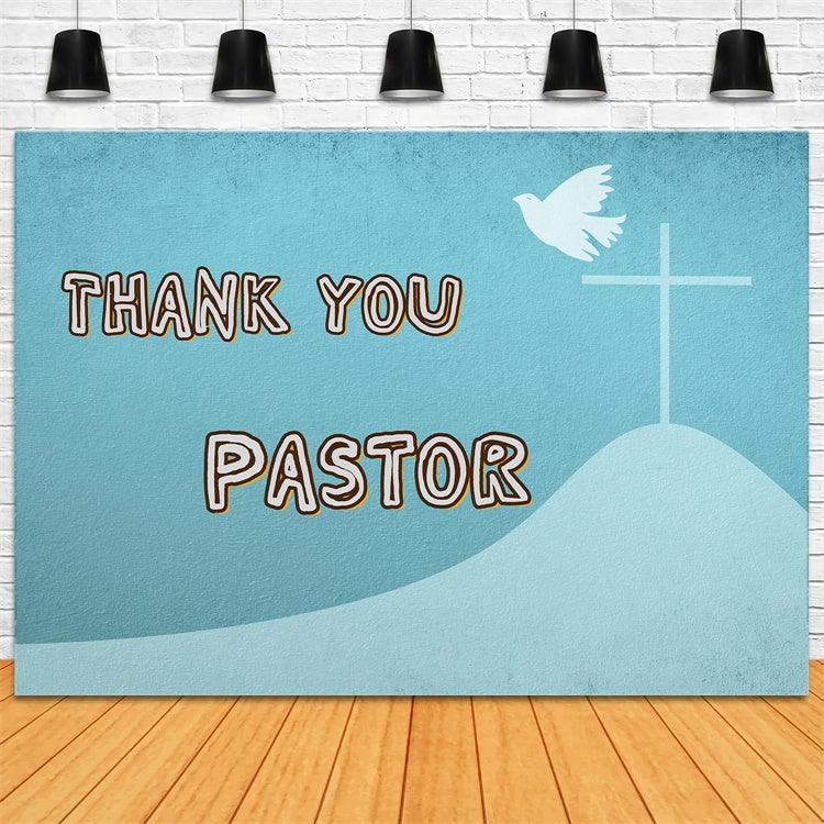 Pastor Appreciation Backdrop Hopeful Sky Cross Silhouette Backdrop UK XY2-48