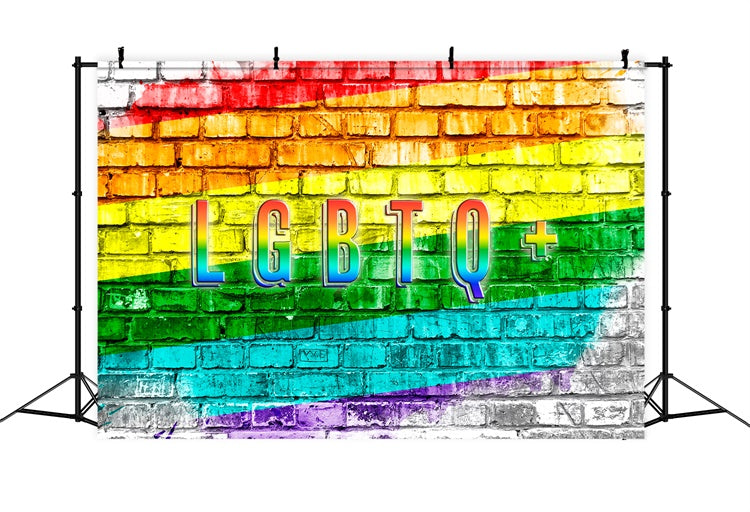 Pride Backdrops Rainbow Graffiti Brick Pride Wall Backdrop UK XY2-53