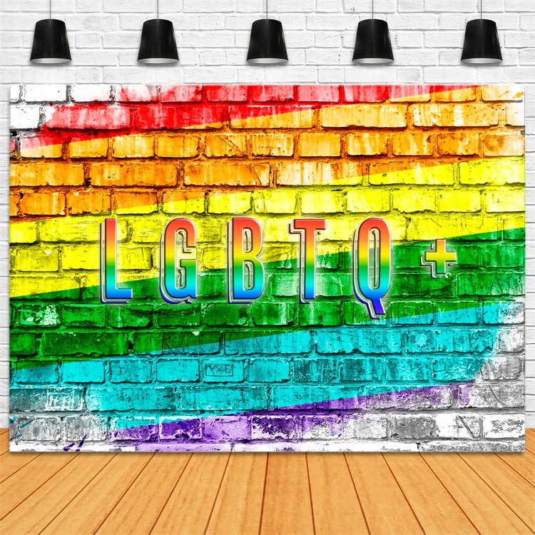 Pride Backdrops Rainbow Graffiti Brick Pride Wall Backdrop UK XY2-53