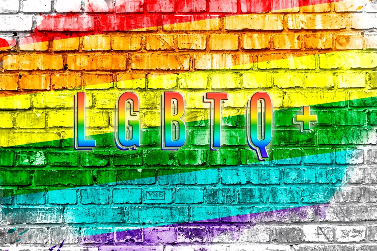 Pride Backdrops Rainbow Graffiti Brick Pride Wall Backdrop UK XY2-53