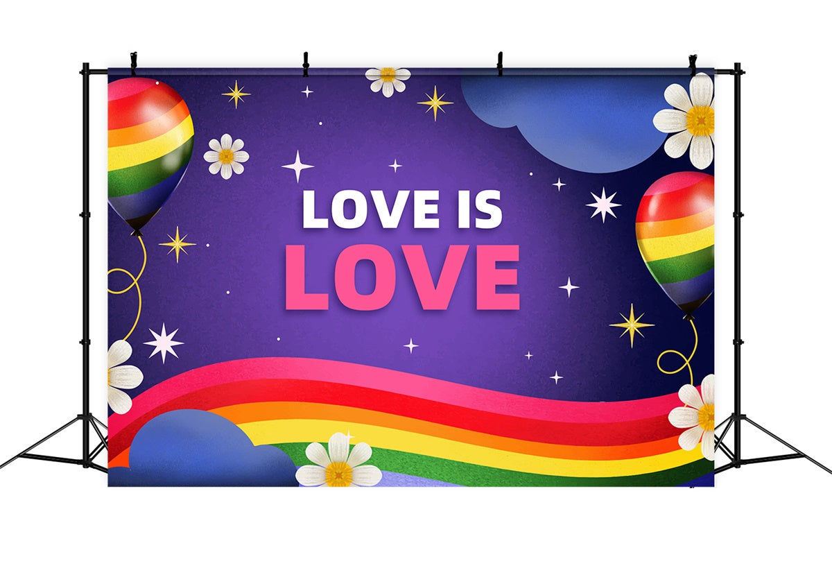 Pride Backdrops Love Is Love Rainbow Balloon Backdrop UK XY2-56