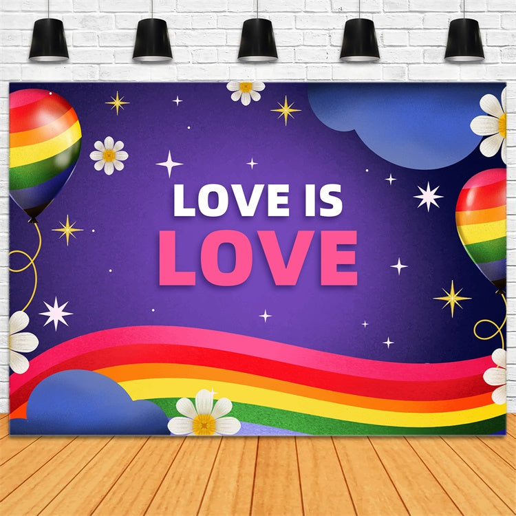 Pride Backdrops Love Is Love Rainbow Balloon Backdrop UK XY2-56