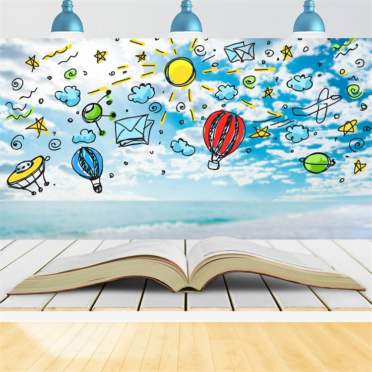 World Book Day Backdrop Dreamy Sky Fantasy Book Backdrop UK XY2-61