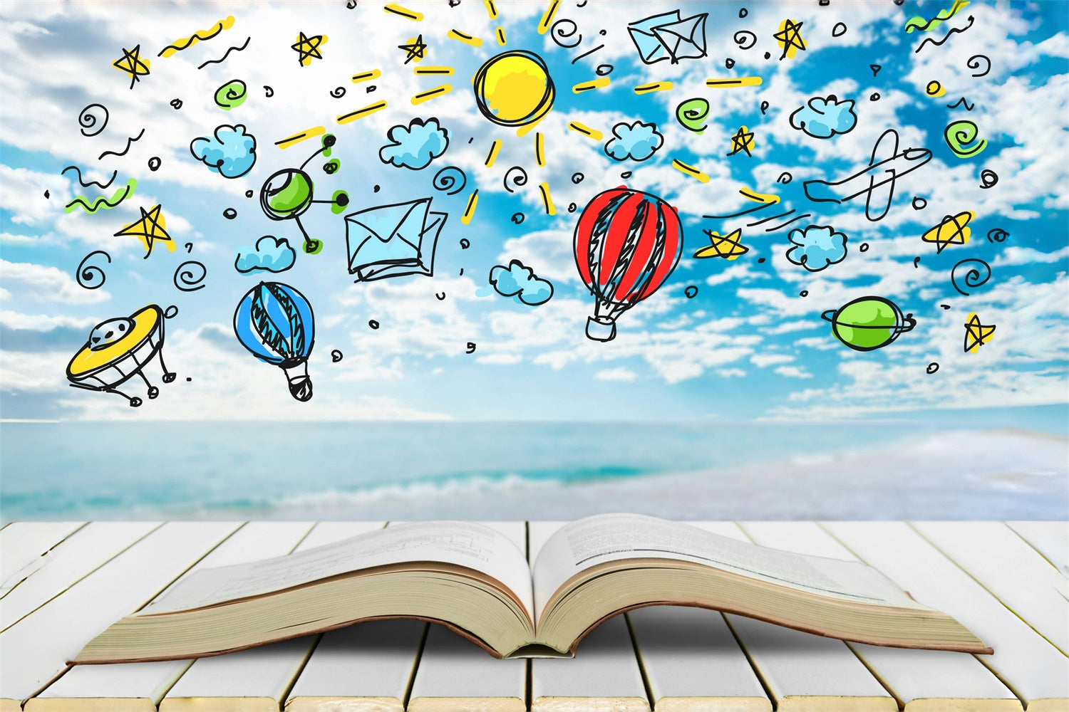 World Book Day Backdrop Dreamy Sky Fantasy Book Backdrop UK XY2-61