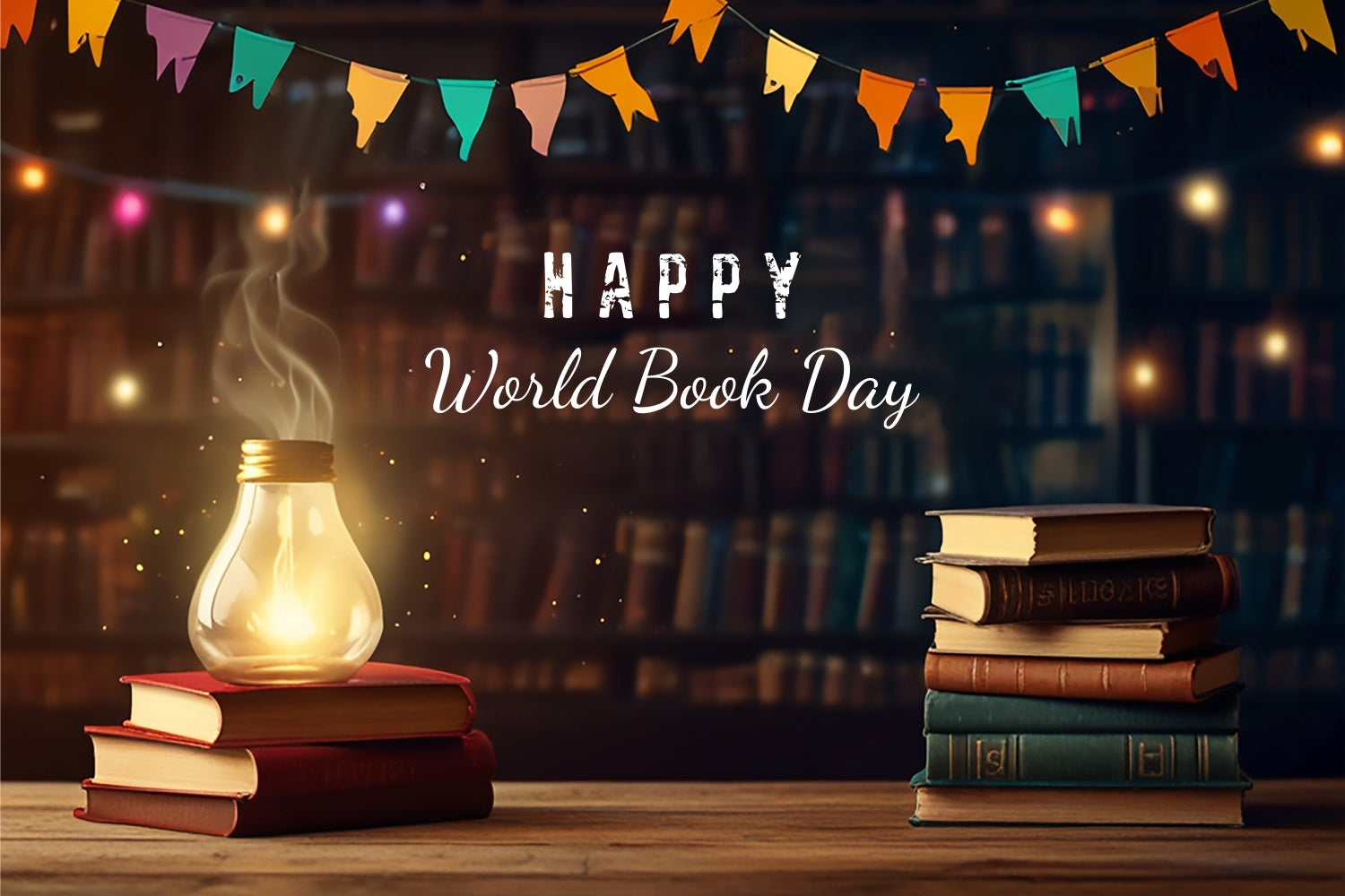 World Book Day Backdrop Vintage Library Warm Glow Backdrop UK XY2-64