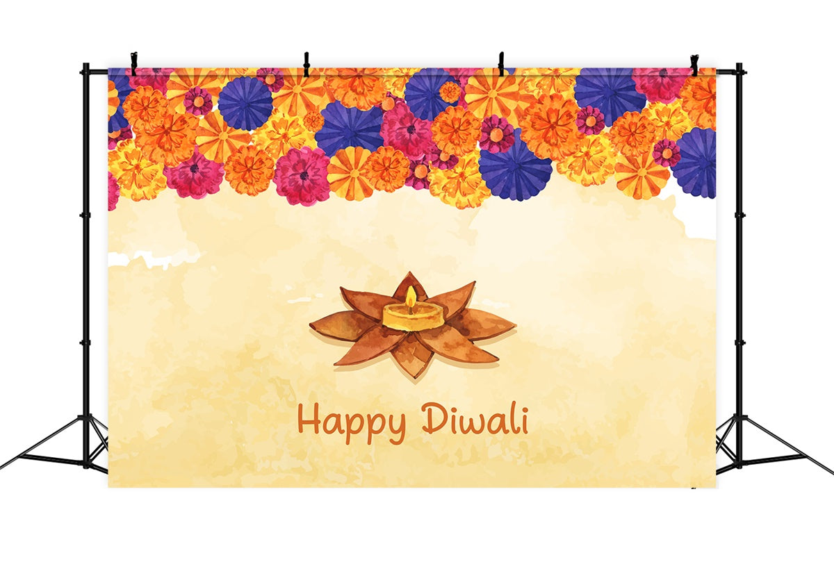 Diwali Backdrop Ideas Elegant Floral Lotus Lamp Backdrop UK XY2-69