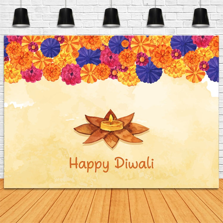 Diwali Backdrop Ideas Elegant Floral Lotus Lamp Backdrop UK XY2-69