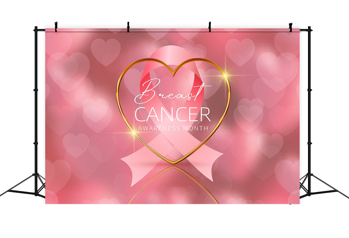 Breast Cancer Awareness Photo Backdrop Sparkling Heart Pink Backdrop UK XY2-7