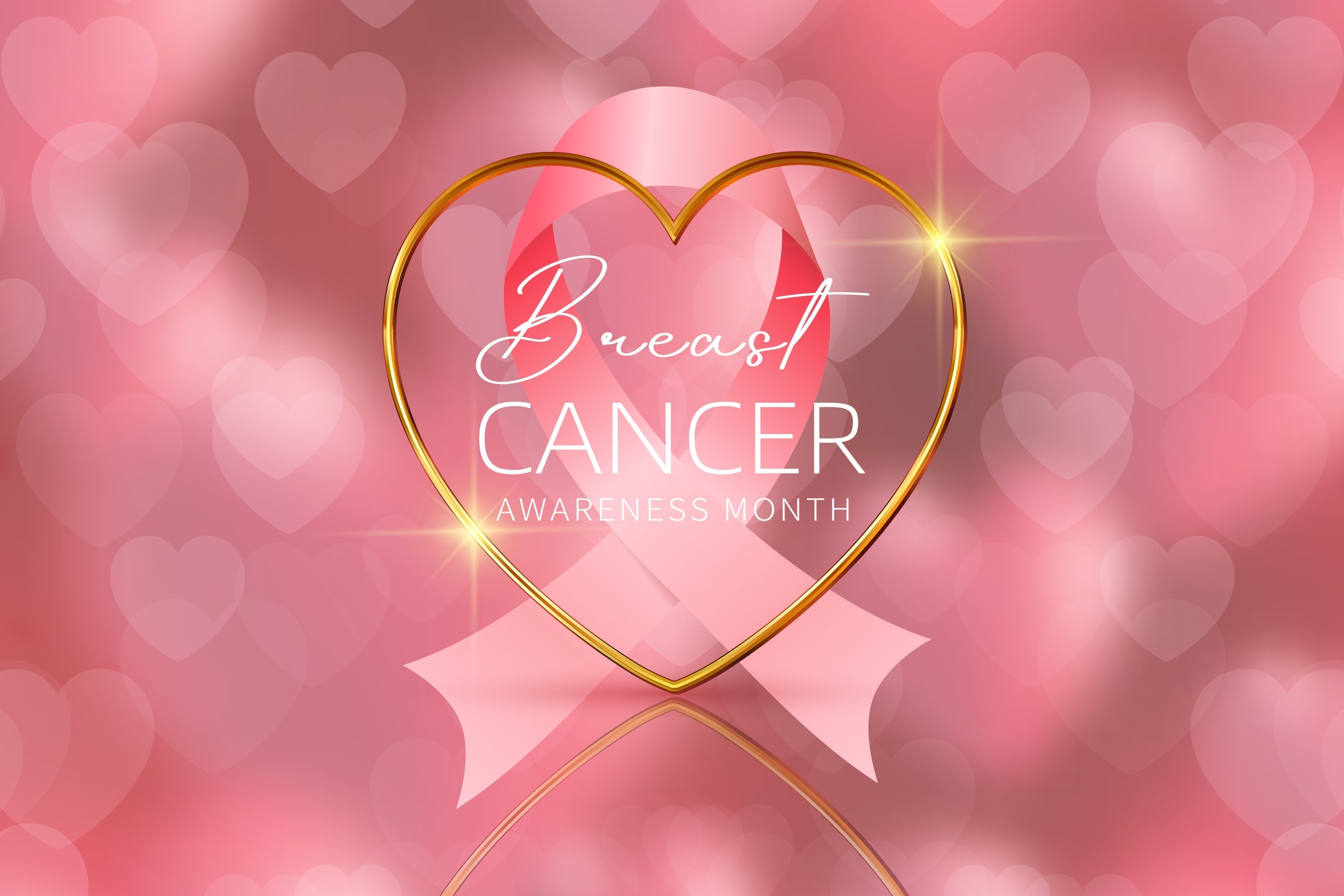 Breast Cancer Awareness Photo Backdrop Sparkling Heart Pink Backdrop UK XY2-7