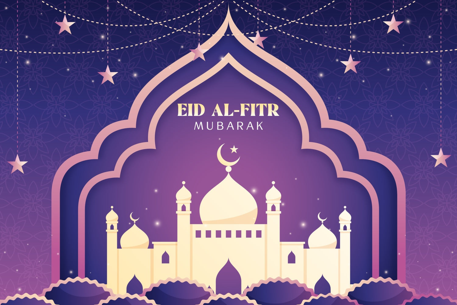 Eid Mubarak Backdrop Elegant Eid Al-Fitr Festival Backdrop UK XY2-73