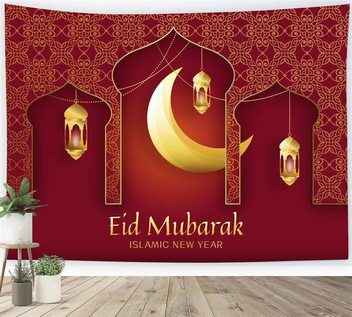 Eid Mubarak Backdrop Festive Ramadan Hanging Lanterns Backdrop UK XY2-74