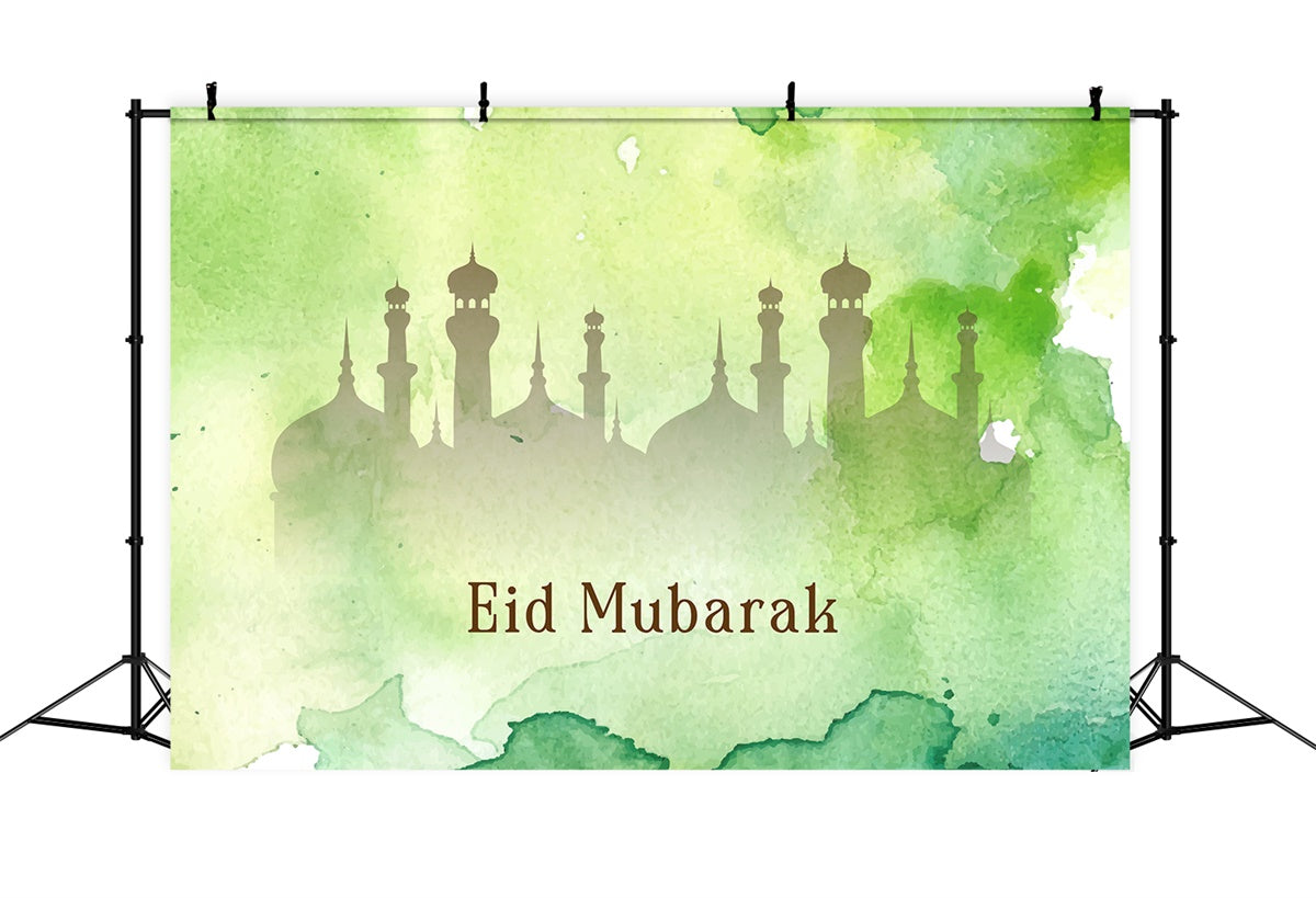 Eid Mubarak Backdrop Dreamy Pastel Green Festival Backdrop UK XY2-78