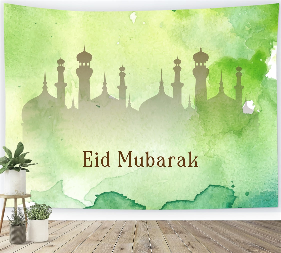 Eid Mubarak Backdrop Dreamy Pastel Green Festival Backdrop UK XY2-78