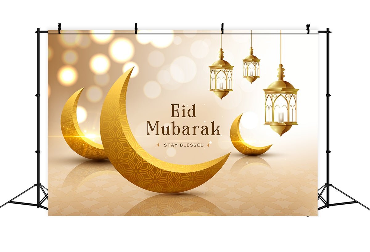 Eid Mubarak Backdrop Ornate Lantern Crescent Backdrop UK XY2-80