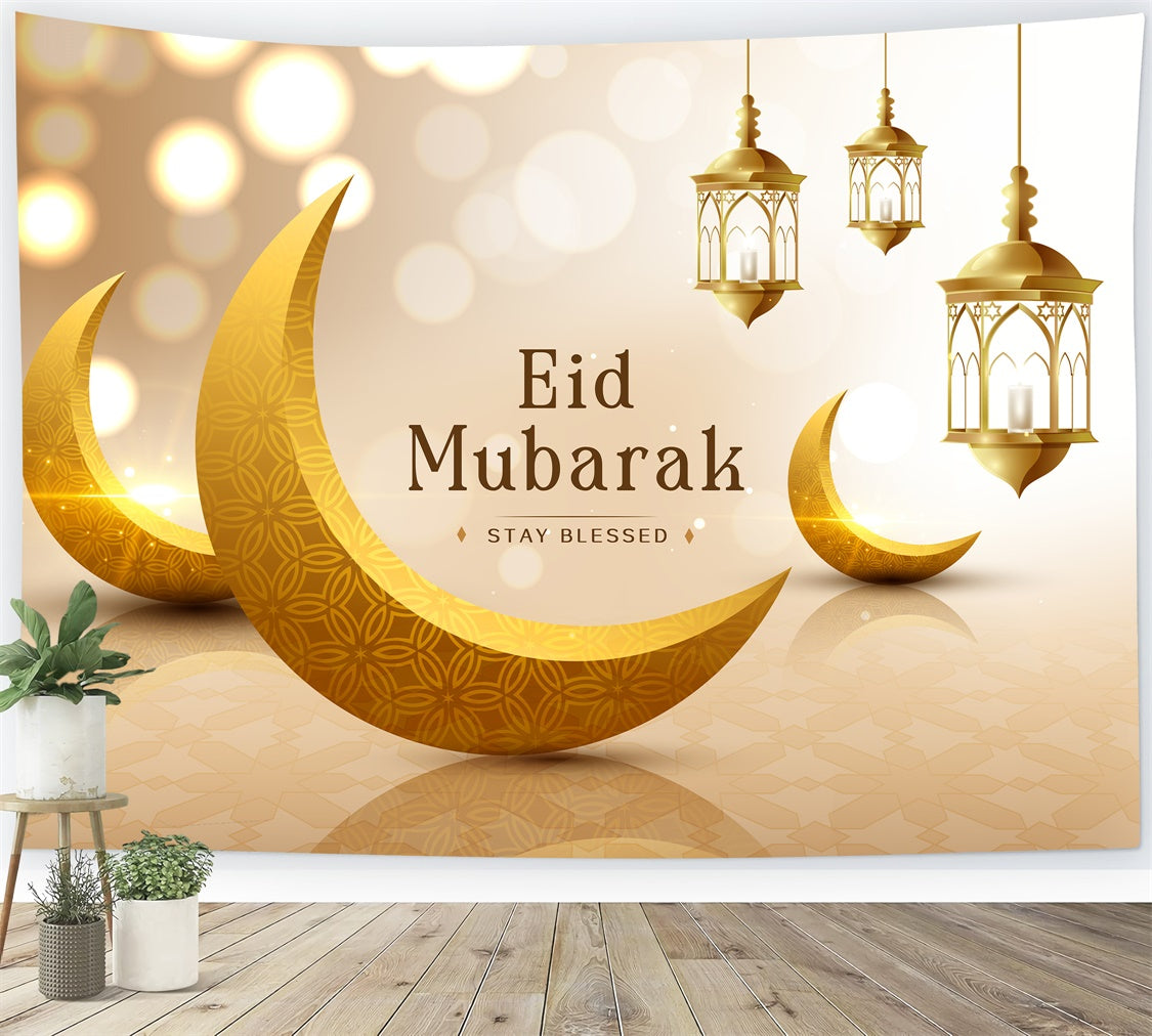 Eid Mubarak Backdrop Ornate Lantern Crescent Backdrop UK XY2-80