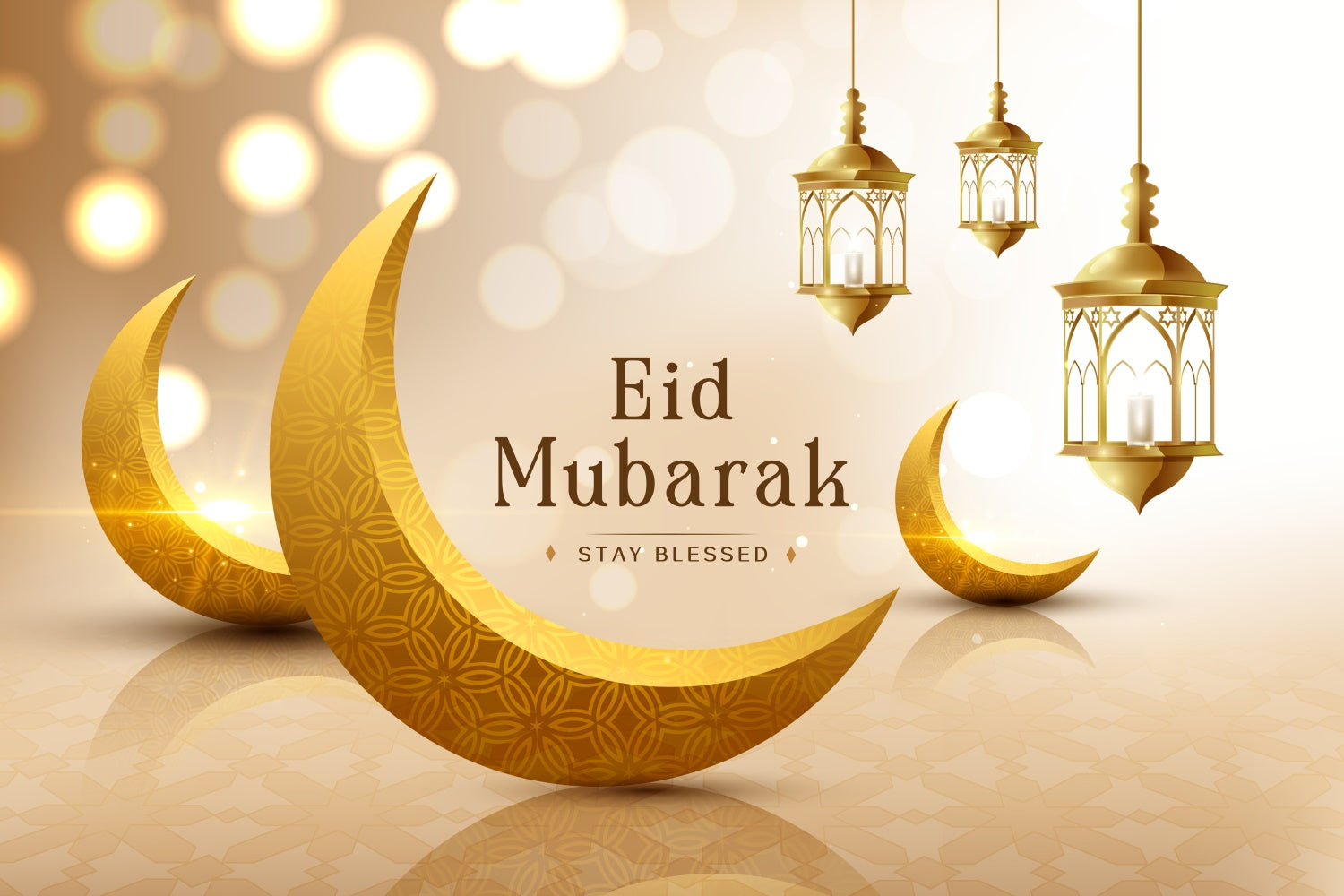 Eid Mubarak Backdrop Ornate Lantern Crescent Backdrop UK XY2-80