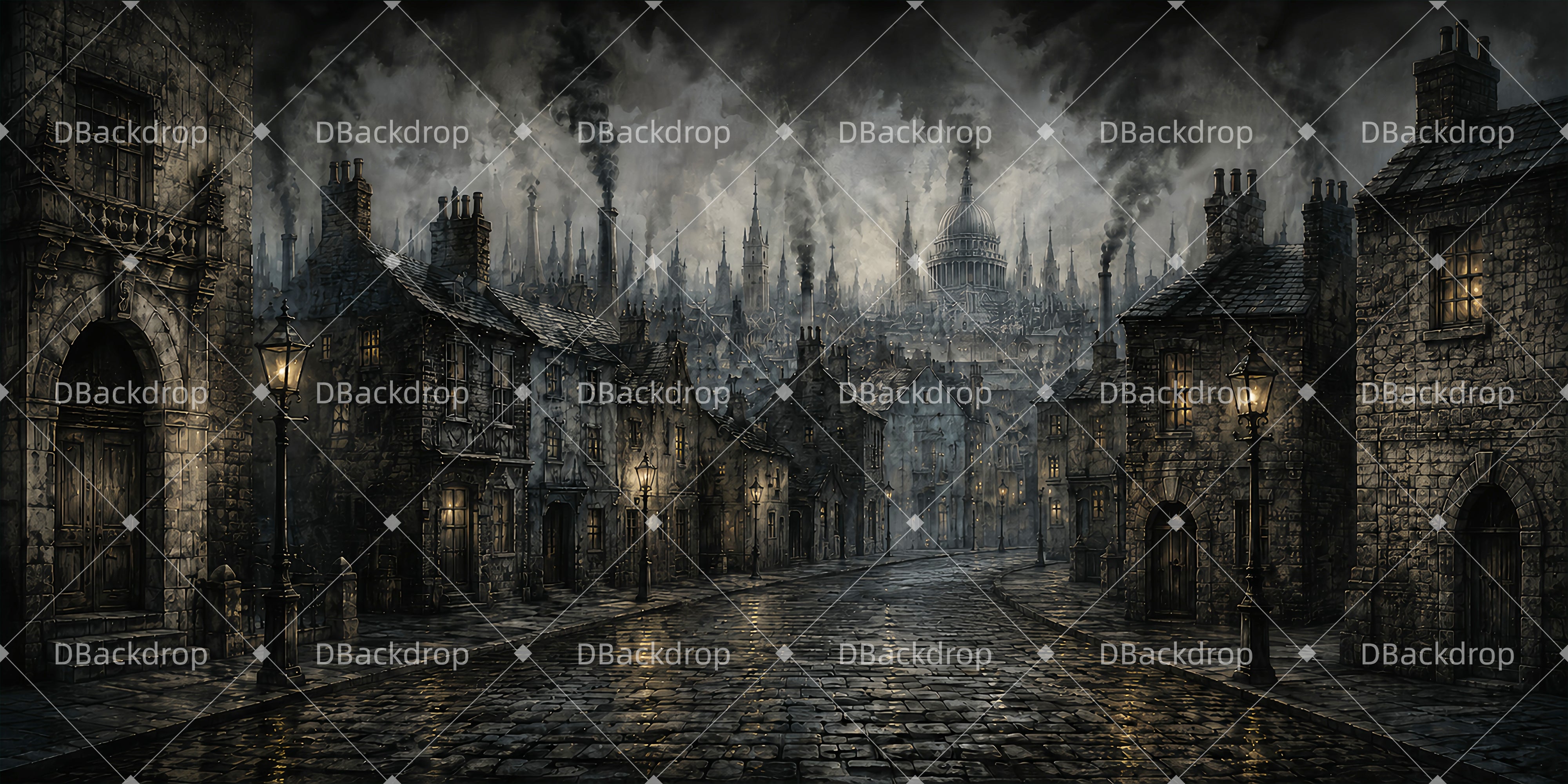 Professional Stage Backdrops Smoky London Scenic UK Backdrops ZTT66-T97