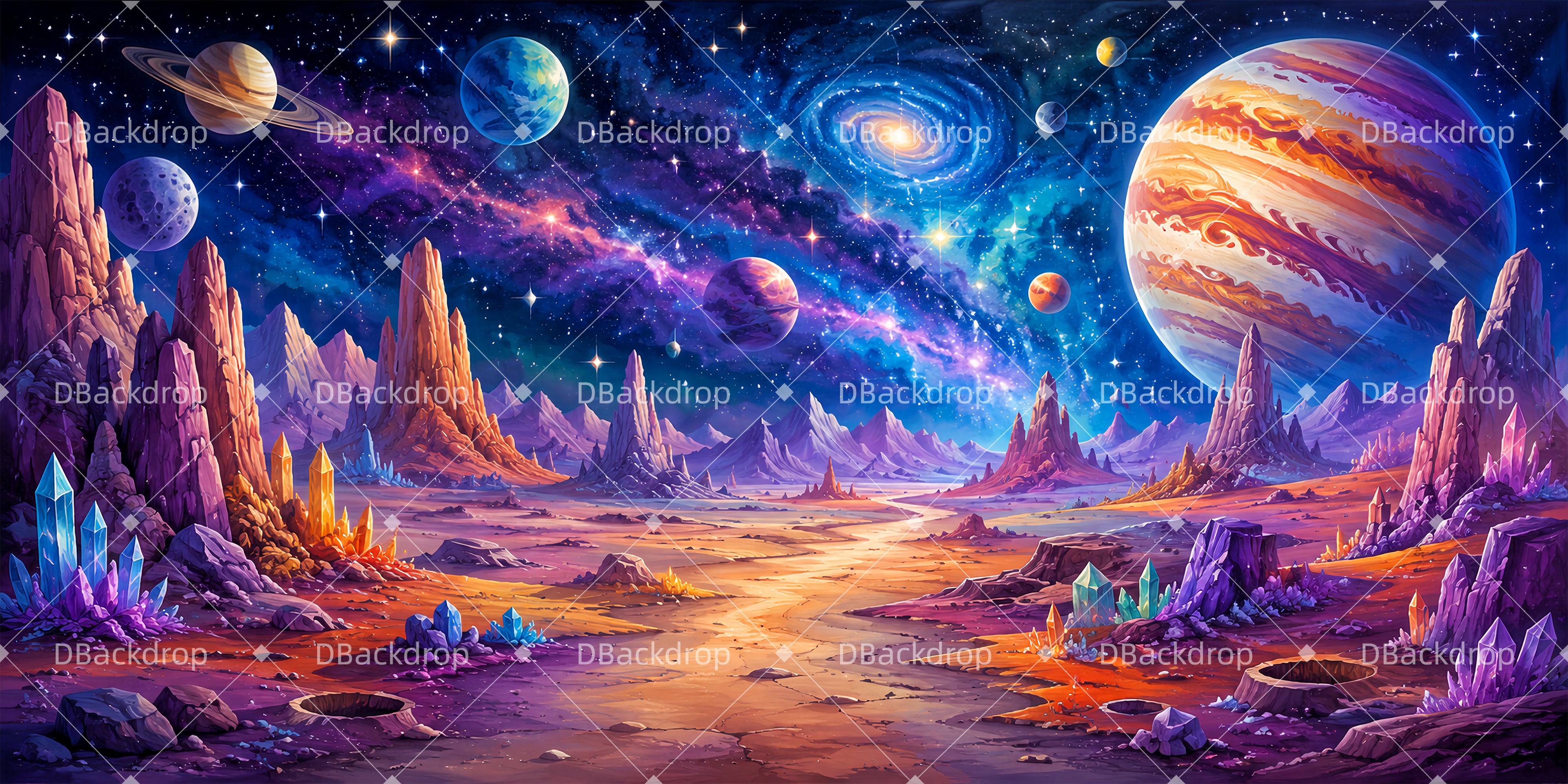 Space Theme Backdrop Space Landscape VBS Backdrops UK ZTT65-T13