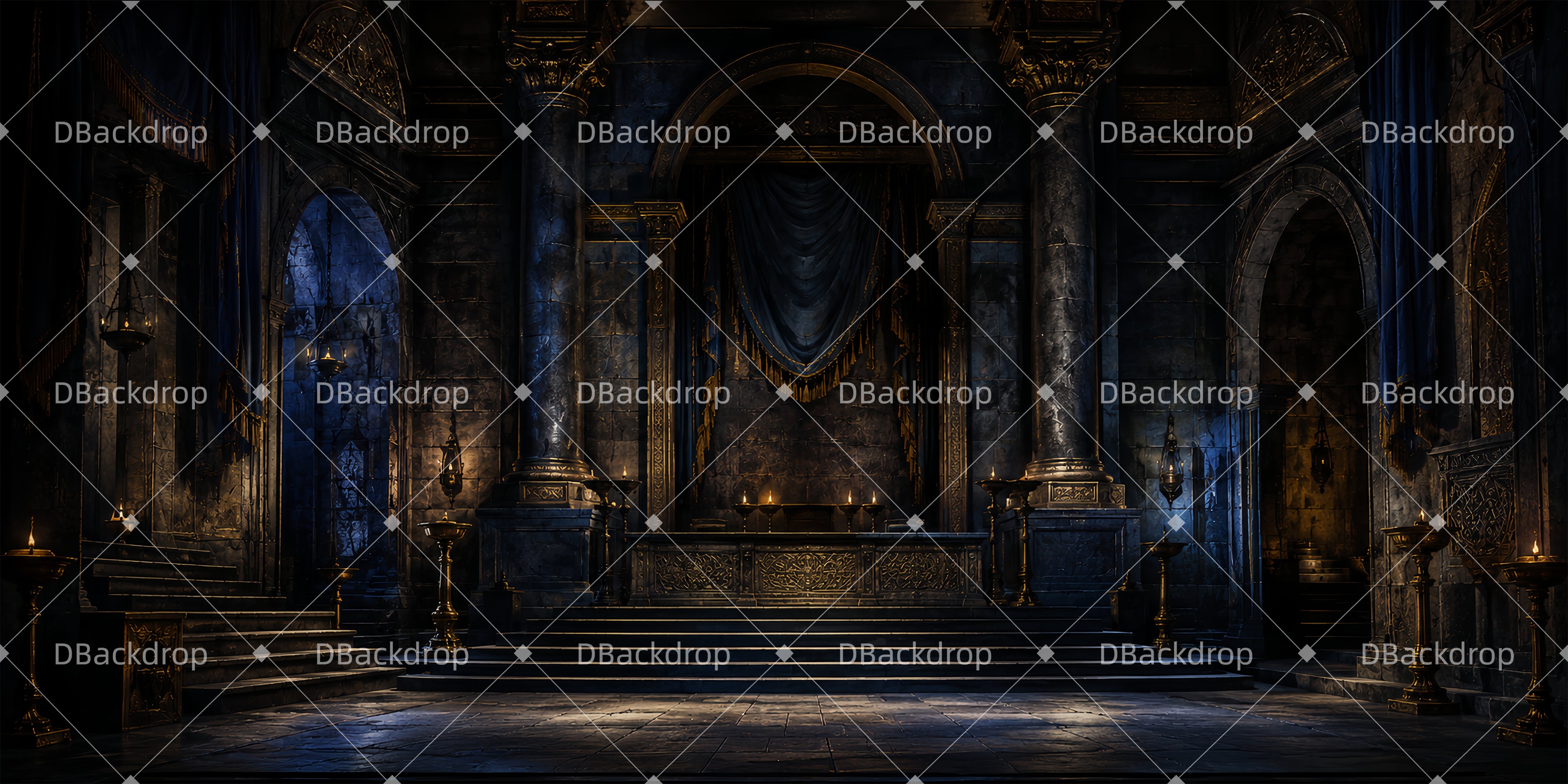 Backdrop For Theater Midnight Thronehall Church Stage Backdrops UK ZTT65-T20