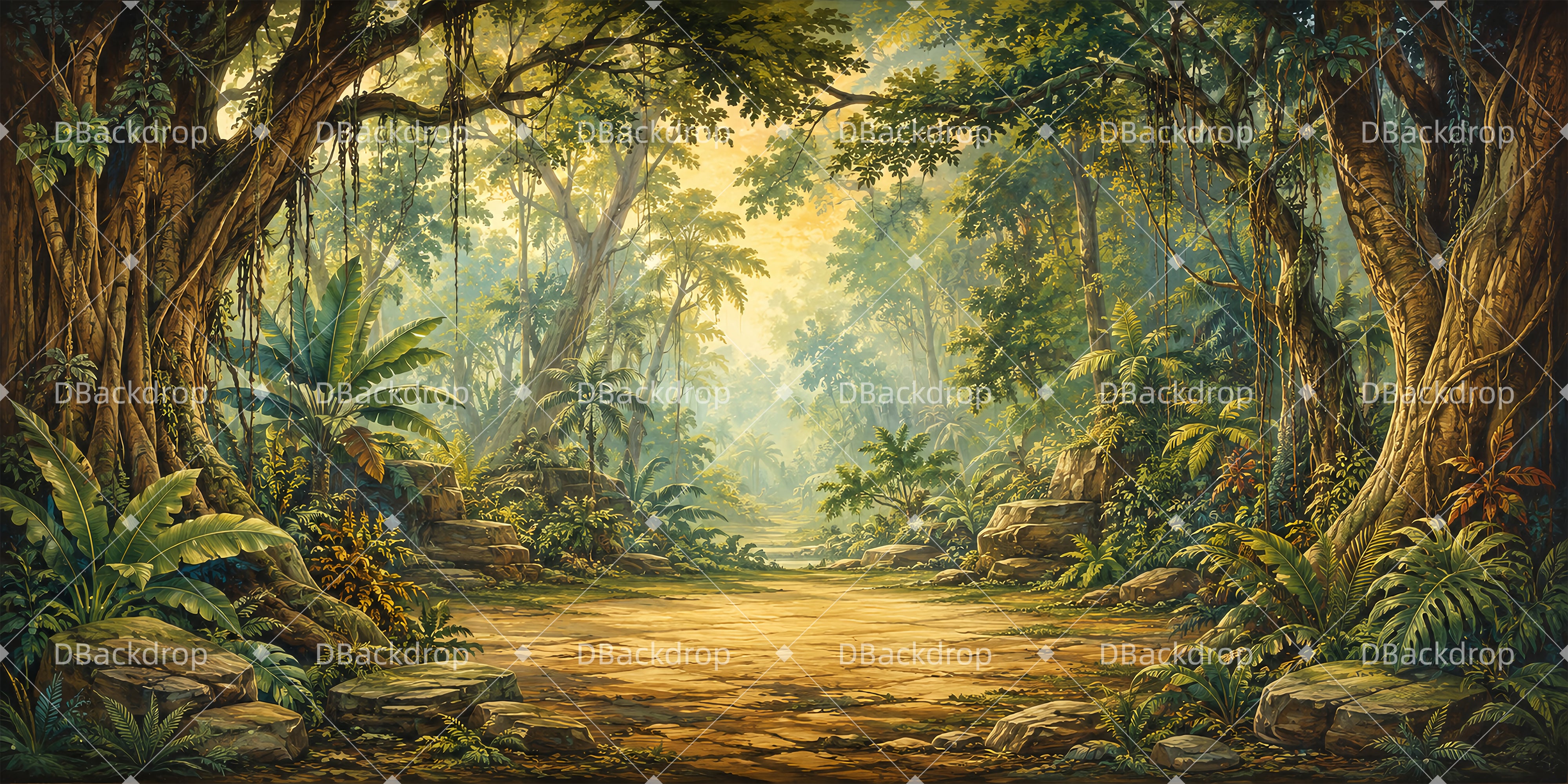 Forest Stage Backdrop Jungle Path Performance Backdrops UK ZTT65-T28